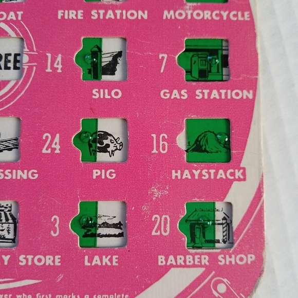 Vintage Mid Century Modern Auto Bingo Game Cards - Pink and Green Regal Games - Picture 3 of 6